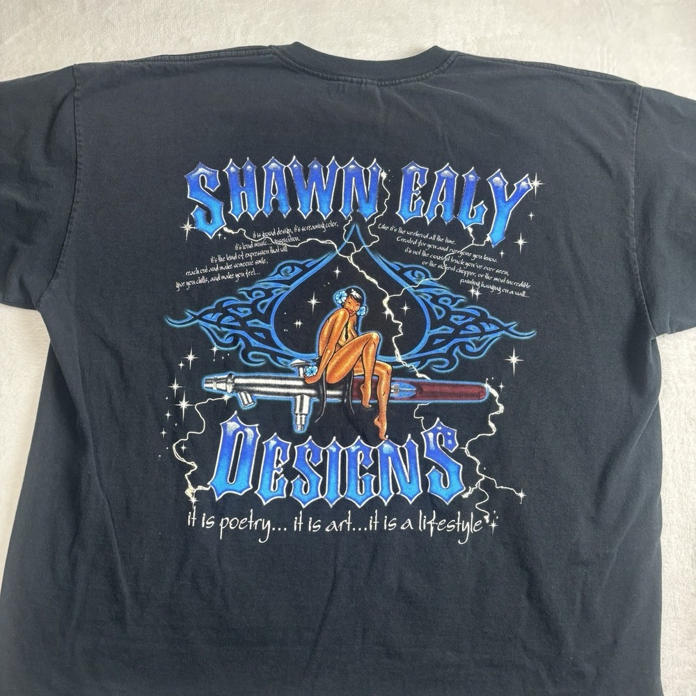 VTG Y2K Gildan Shawn Ealy Designs Vegas Artist Black Short Sleeve Shirt Men's 2X